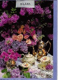 1084 Lilac Tea  Blomsterkort, tillykkekort, fødselsdagskort, takkekort, kunstkort, Congratiolations Card 
